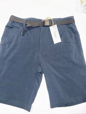 Howies Men's Navy Hybrid Shorts with Built-In Belt